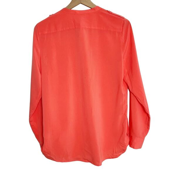 Calvin Klein Orange Women Long Sleeve Size Medium Top with Stains - Picture 3 of 9